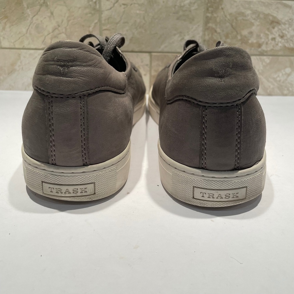 Trask Alder Mens Gray Sheepskin Leather Low Top Sneakers Size 11M Luxury Shoes - Picture 6 of 7